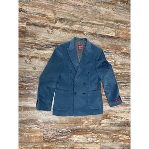 Mens Shelby & Sons Blue Corduroy Aston Jacket Double Breasted Sport Coat Size 38